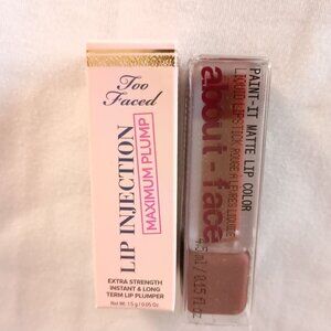 Too Faced Lip Injection Maximum Plump & about-face Matte Liquid Lipstick Bundle